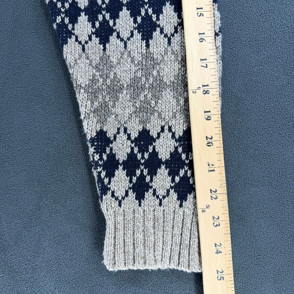 Vintage SCANDIA Argyle Cotton Knit Sweater Mens L Made In USA 80s 90s Grandpa